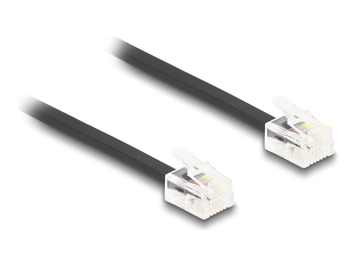 DELOCK Telefonkabel RJ11 Stecker zu RJ11 Stecker schwarz 10m - Vorderansicht