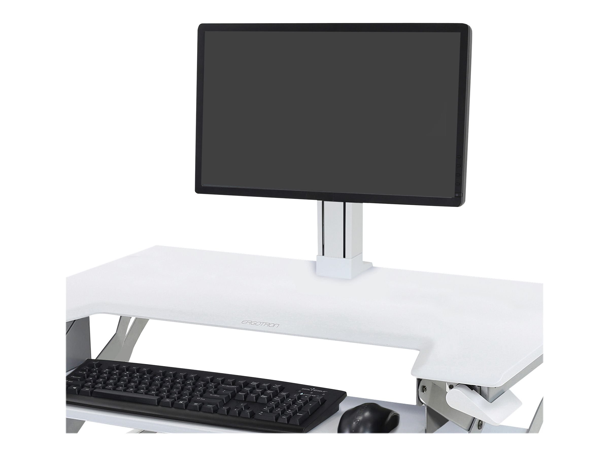 Vorderansicht des ERGOTRON WorkFit single LD Monitor Kit weiss