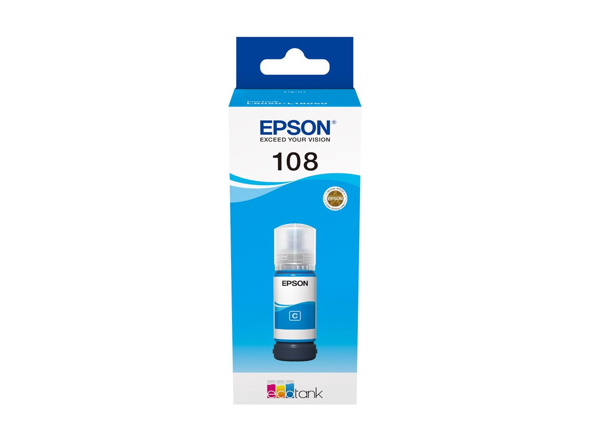 EPSON 1LB 108 EcoTank Cyan Ink Bottle - Detailansicht