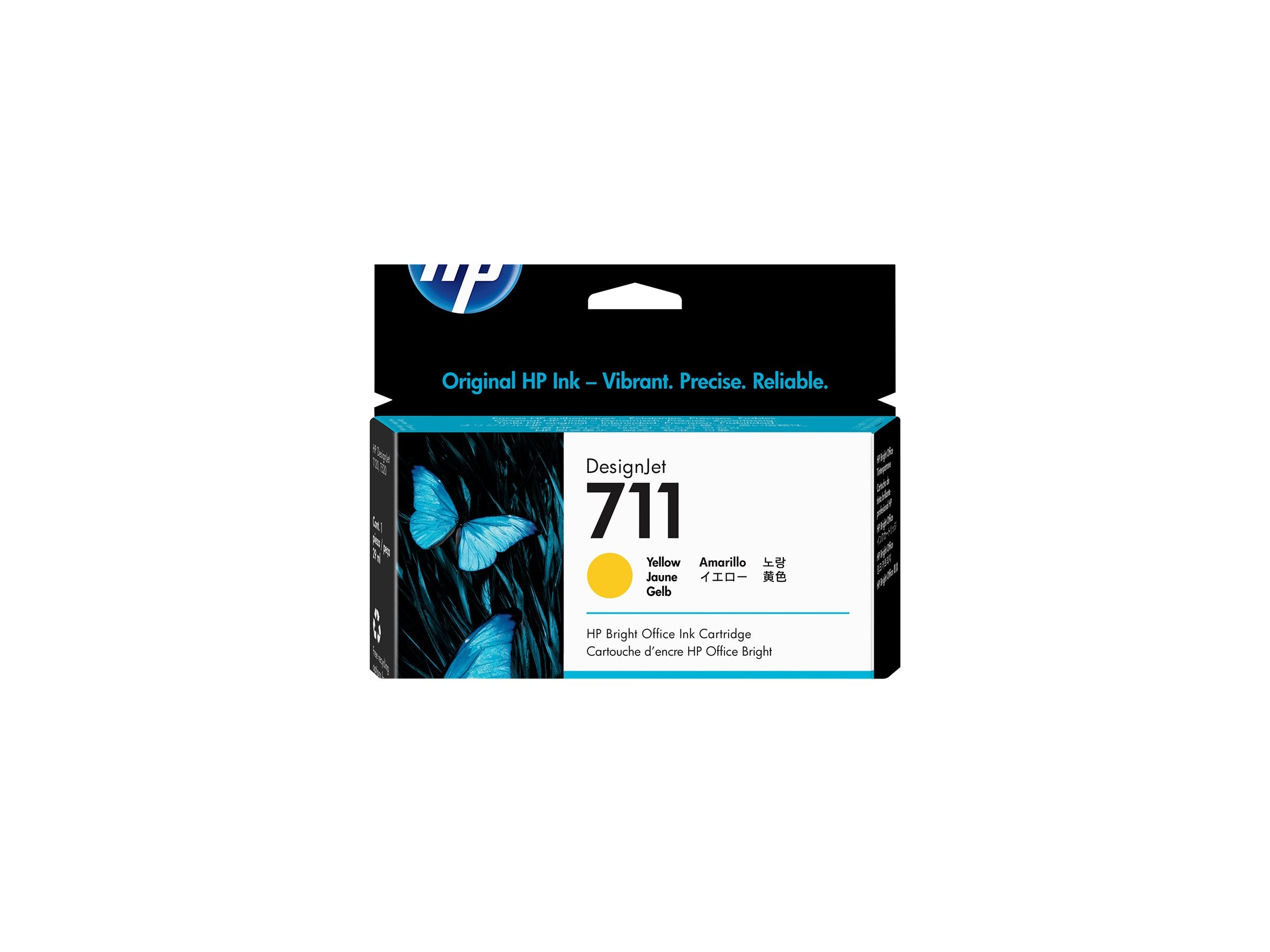 HP 711 Original Tinte gelb Vorderansicht