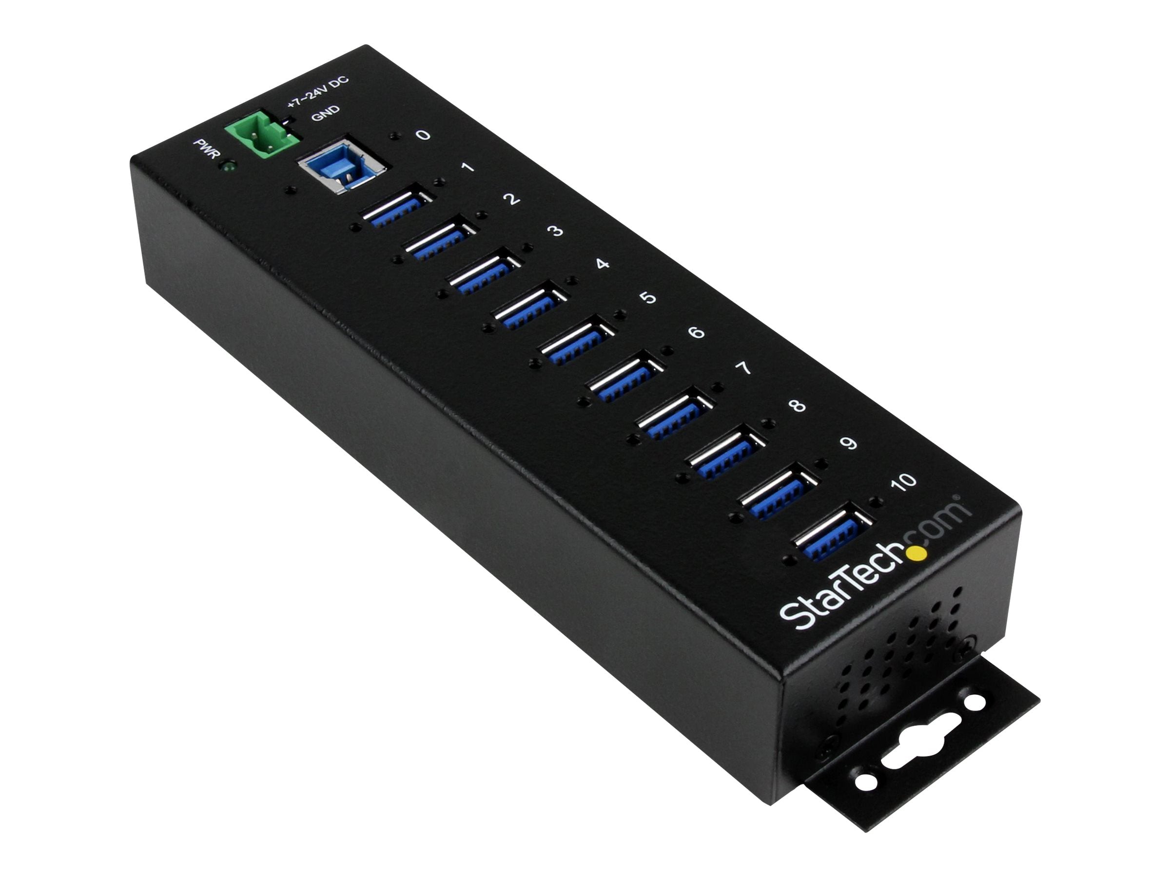 STARTECH.COM 10 Port Industrieller USB 3.0 Hub Vorderansicht