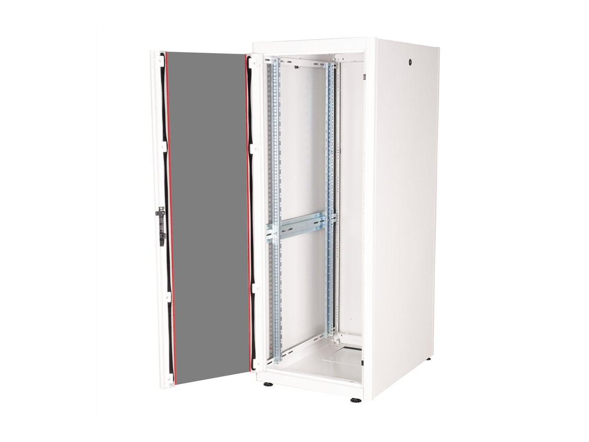 ROLINE Netzwerkschrank Basic 48,26cm 19Zoll 32 HE 600x800 BxT Glastür grau - Detailansicht der Glastür