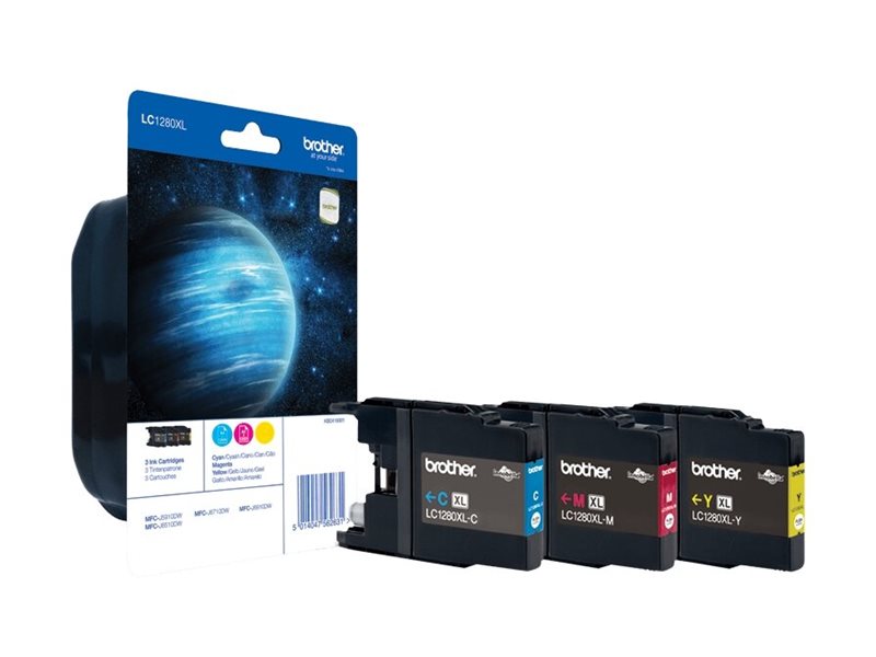 BROTHER LC1280XLRBWBPDR Rainbowpack Tintenpatrone Vorderansicht