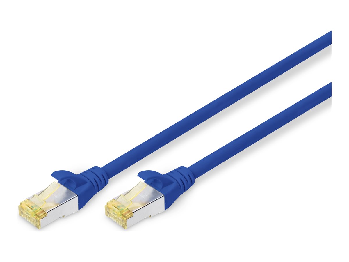 DIGITUS CAT 6A S-FTP Patchkabel Cu LSZH AWG 26/7 0,5 m Blau - Vorderansicht
