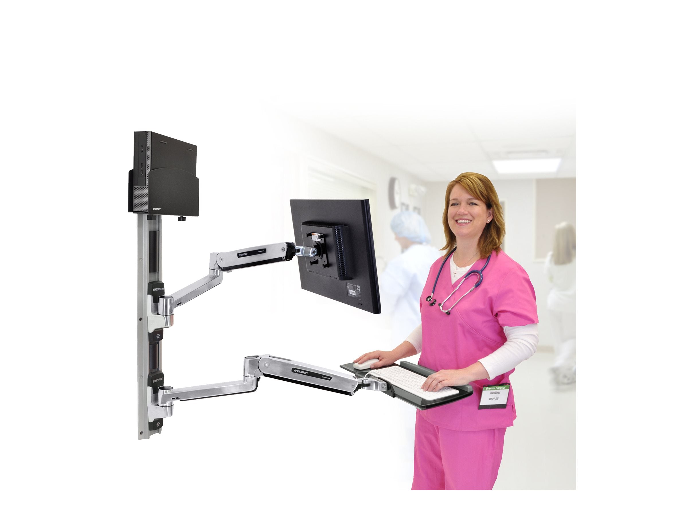 ERGOTRON LX Steh-Sitz-Wandmontagesystem fuer ein LCD eine Tastatur und eine CPU LCD bis 106cm 42Zoll 3