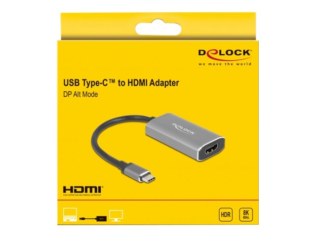 DELOCK USB Type-C Adapter zu HDMI DP Alt mode 8K mit HDR Funktion - Detailansicht