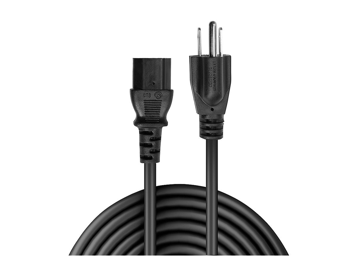 LINDY 3m IEC-Netzkabel US Vorderansicht
