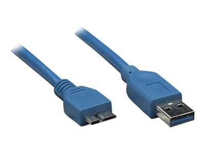 TECHLY USB3.0 Anschlusskabel blau 2m Detailansicht