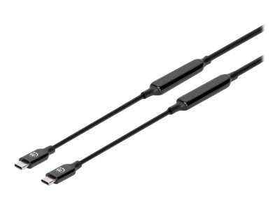 MANHATTAN USB 3.2 Gen 2 Aktives Typ-C Kabel 2x USB-C Stecker 5 m SuperSpeed+ USB 10 Gbit/s 60 W / 3 A vergoldete Kontakte schwarz