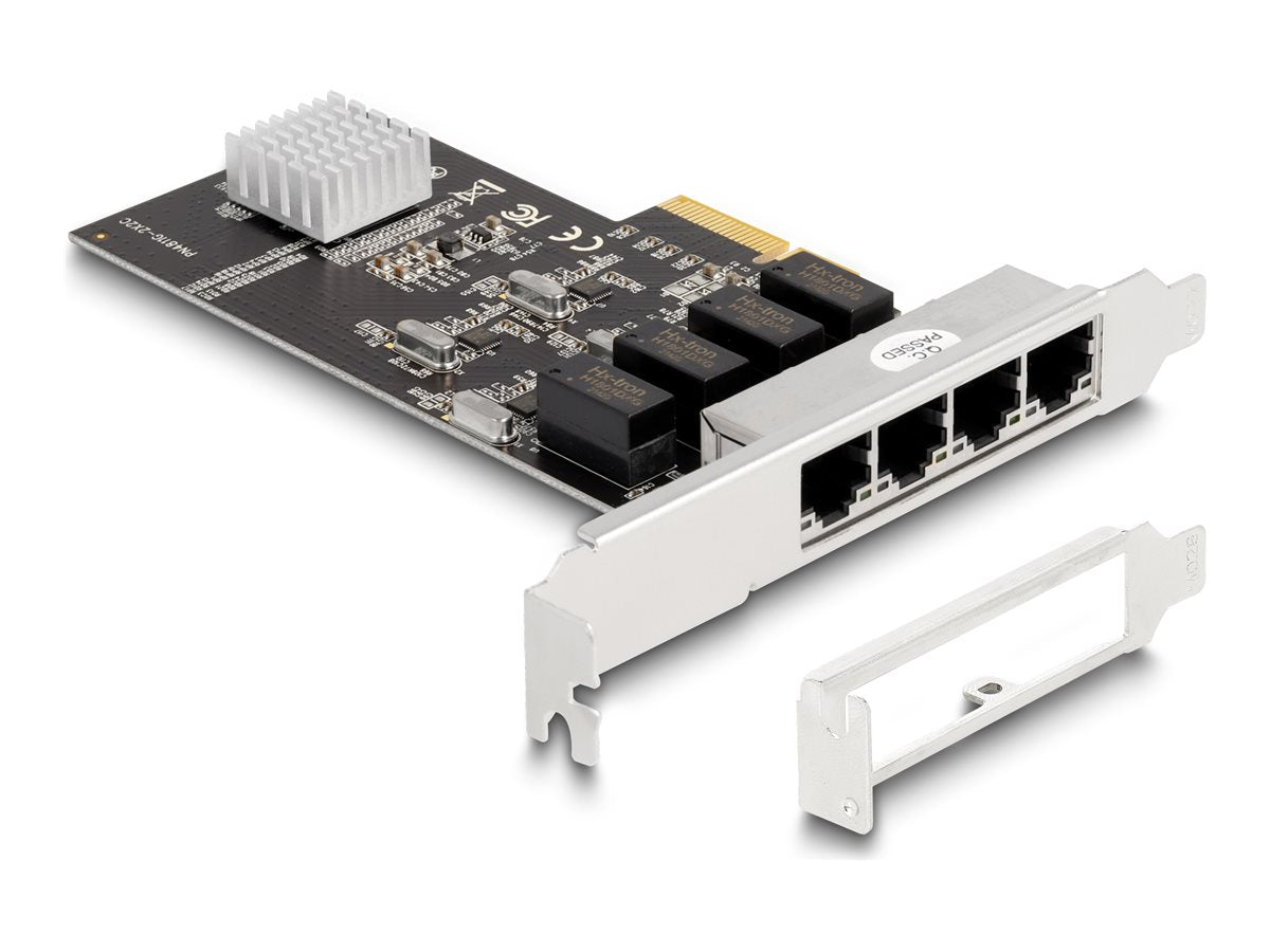 DELOCK PCI Express x4 Karte 4 x RJ45 Gigabit LAN RTL8111 - Vorderansicht
