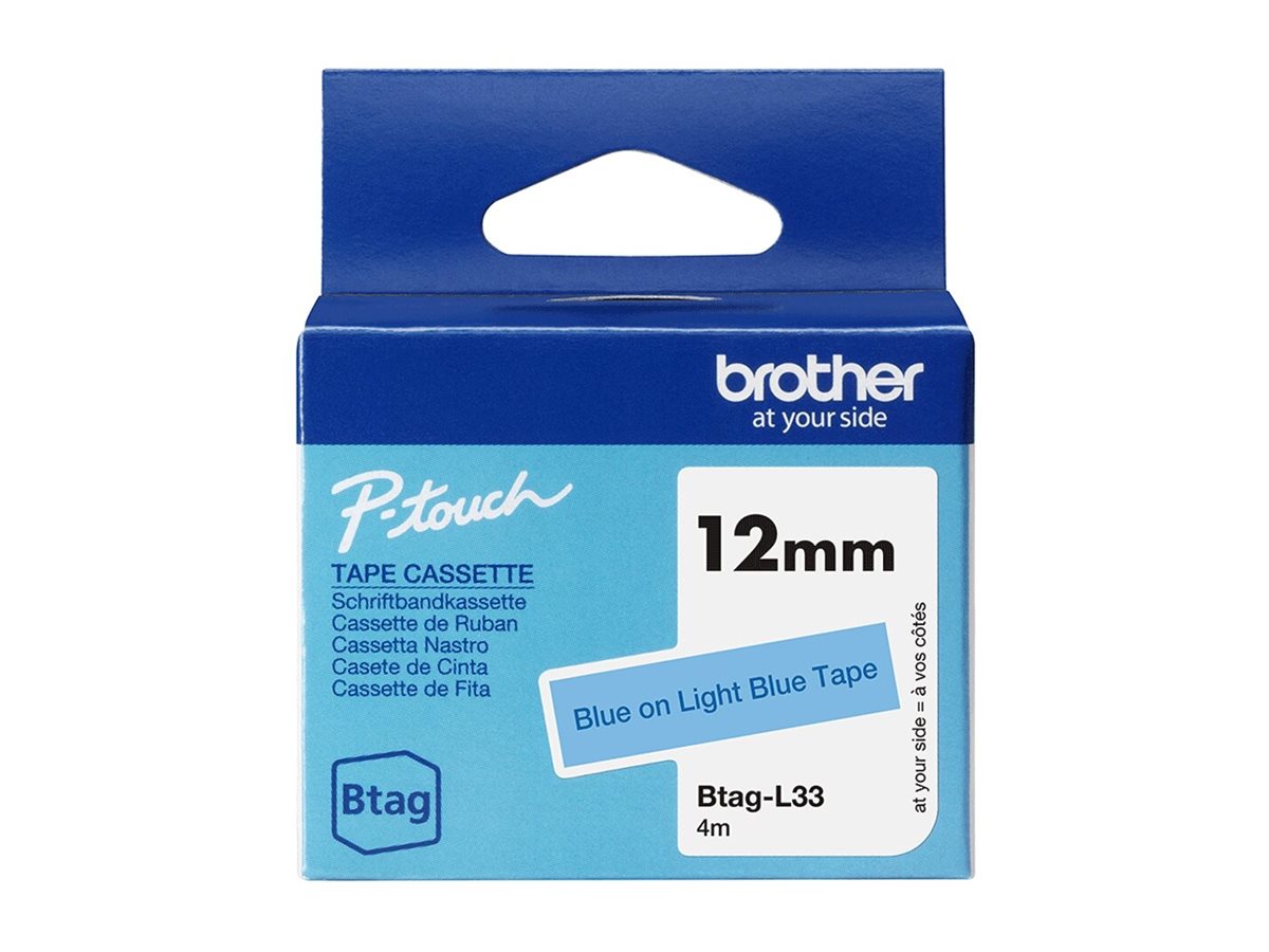 BROTHER 12MM BTAGL33 Ribbon Blue on Light Blue - Vorderansicht
