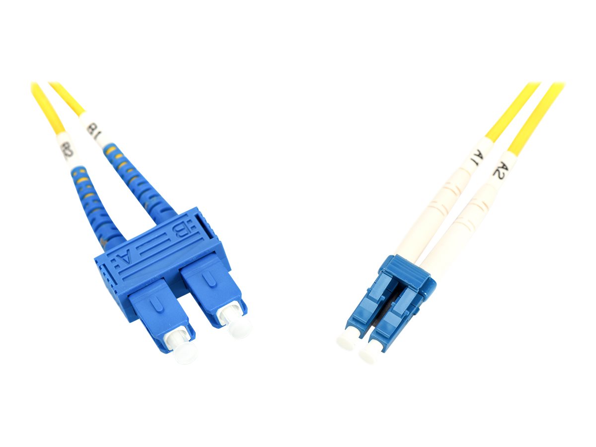 DIGITUS LWL Patchkabel LC/SC 09/125um Singelmode Duplex Halogenfrei gelb 3m Detailansicht