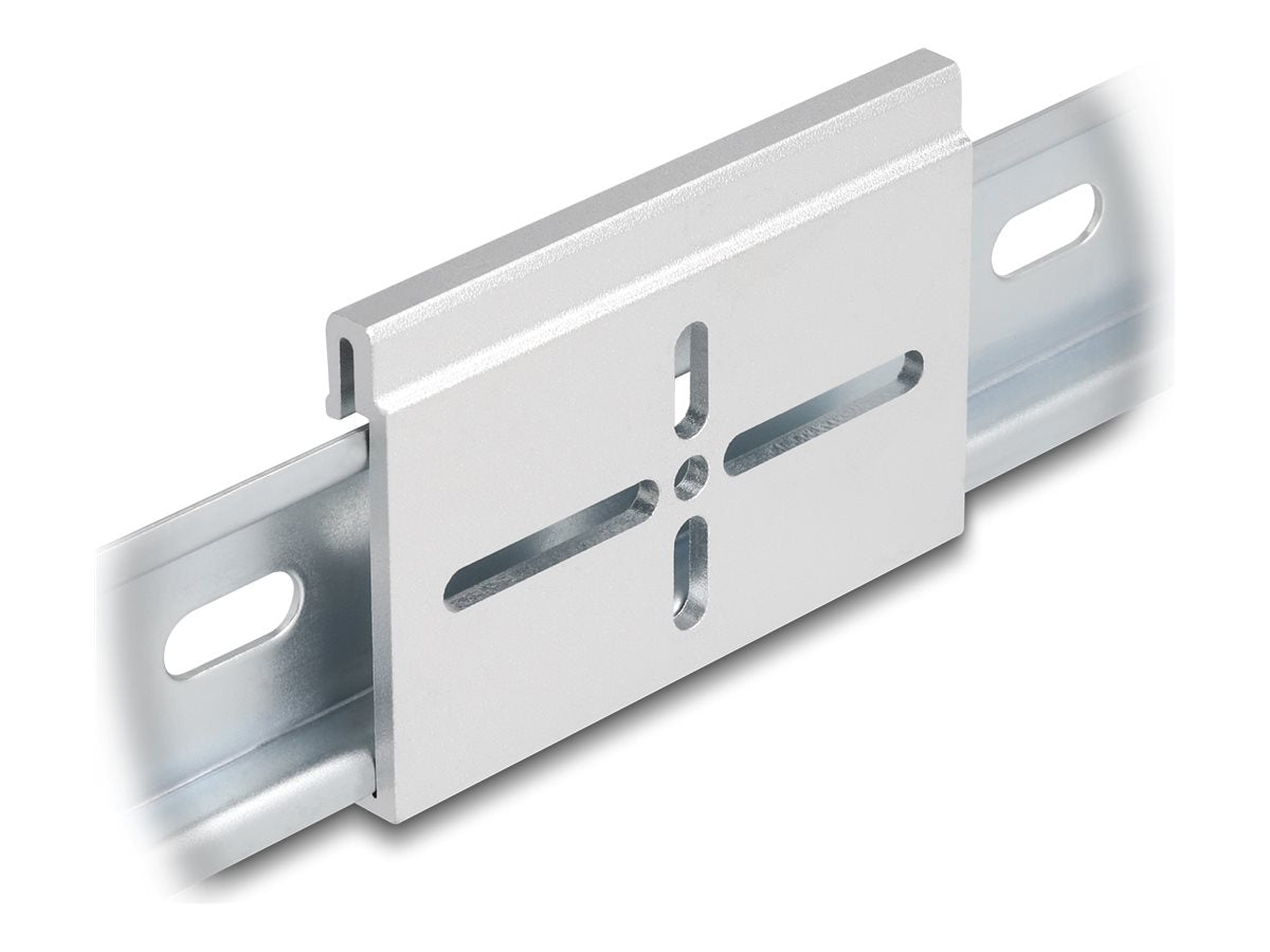 DELOCK Aluminium Montageclip für Hutschiene 70,0 x 47,8mm silber - Vorderansicht