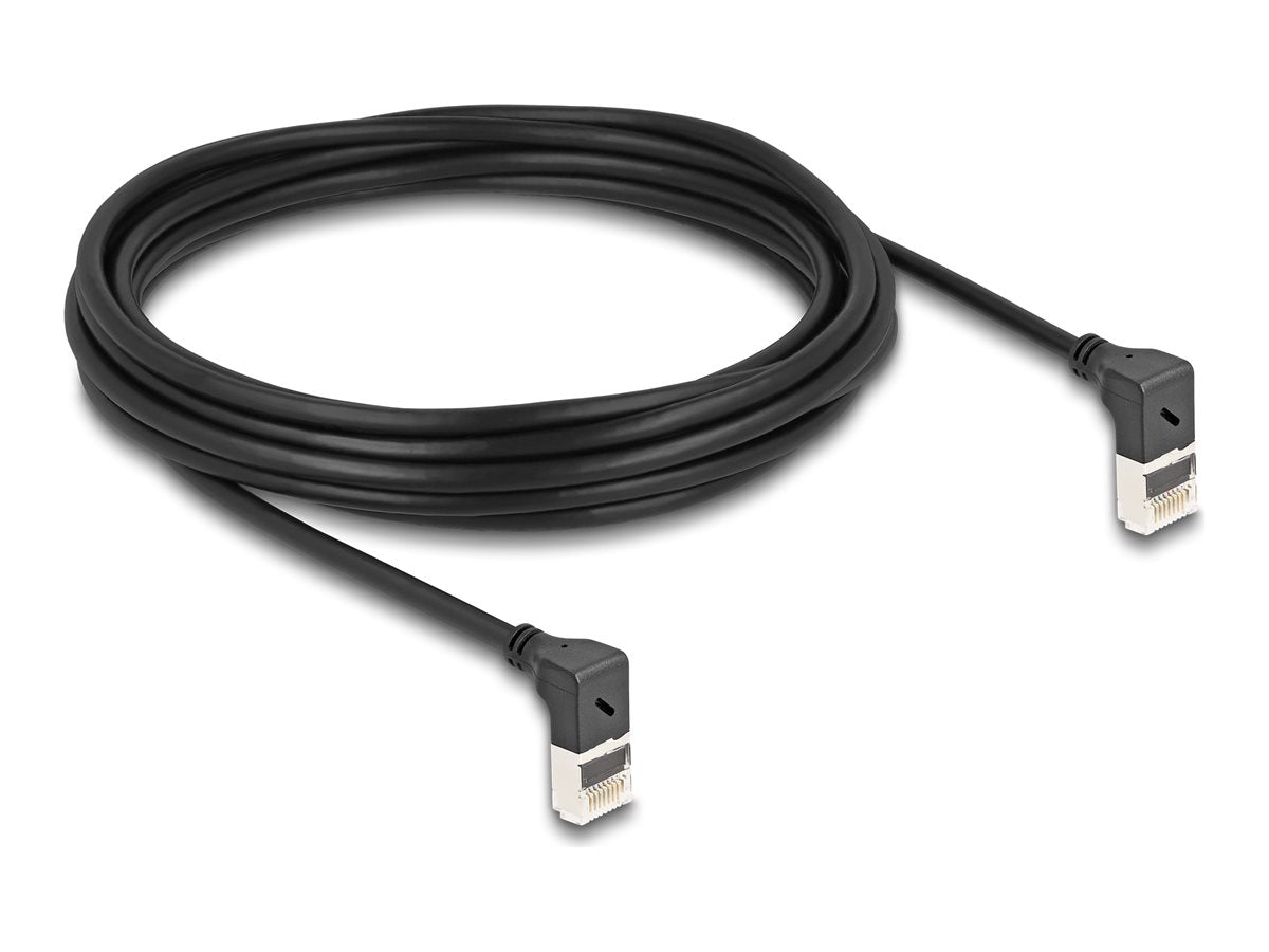 DELOCK RJ45 Netzwerkkabel Cat.6A S/FTP Slim 90 oben gewinkelt - Vorderansicht