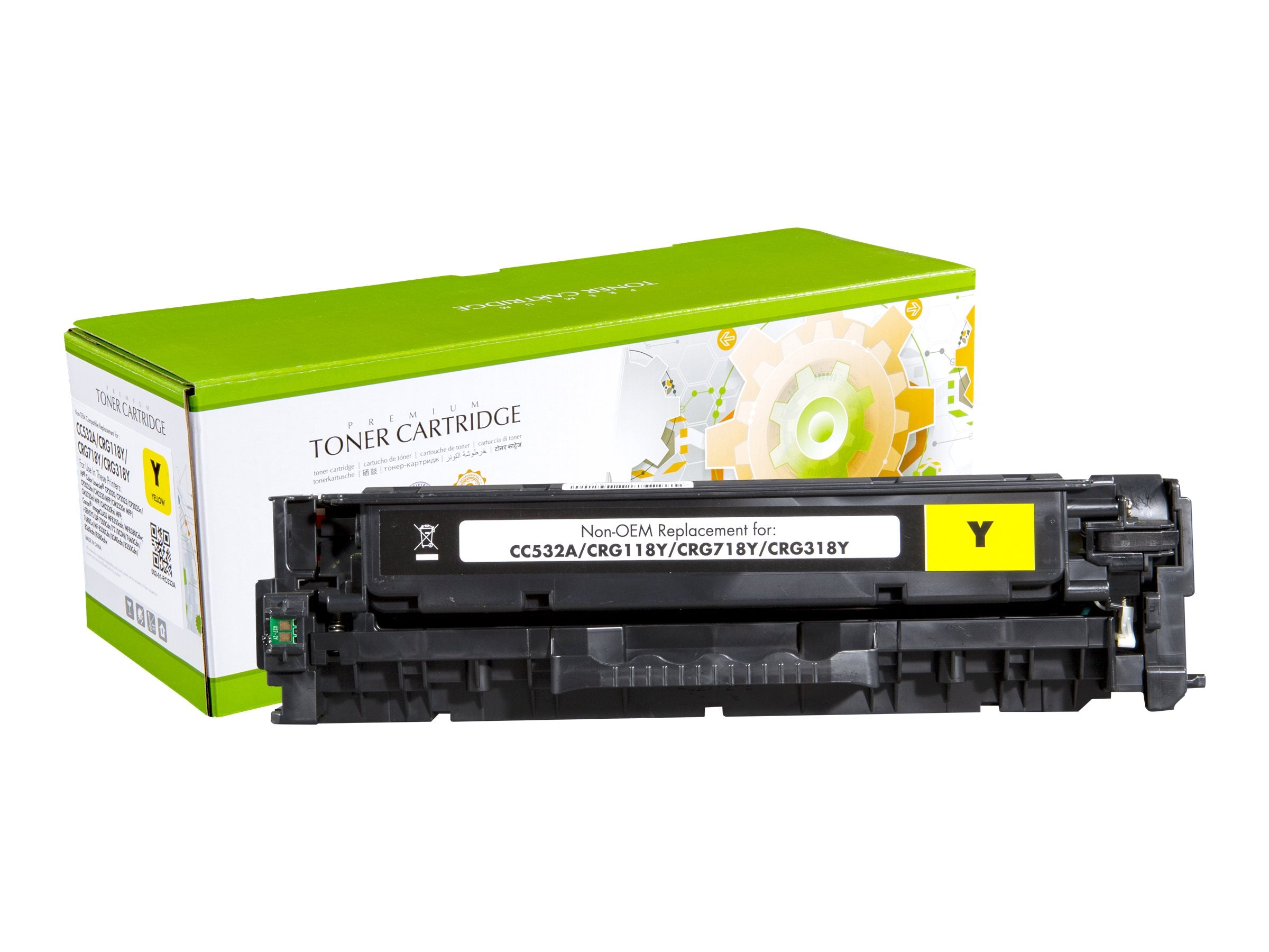 STATIC Tonerpatrone HP CC532A gelb Vorderansicht