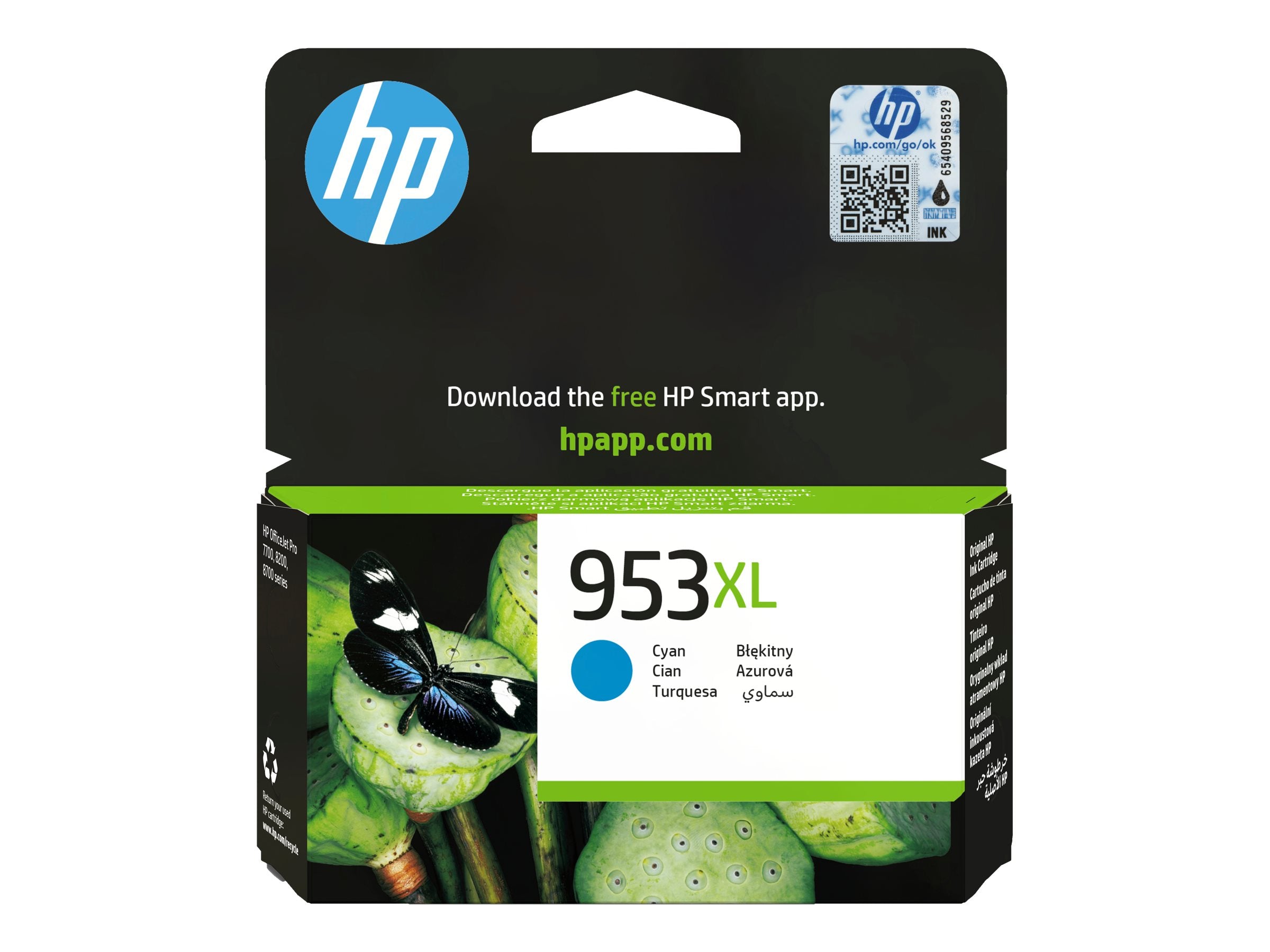 HP 953XL High Yield Cyan Original Ink Cartridge - Vorderansicht