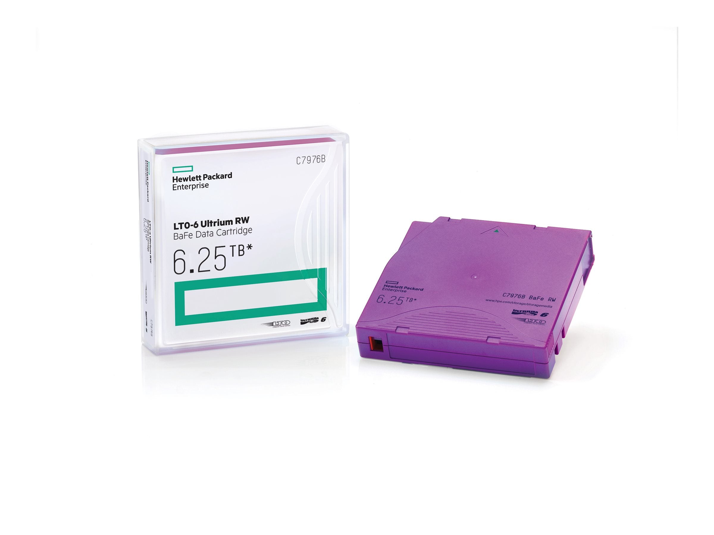 HPE 20x LTO-6 Ultrium 6.25 TB BaFe RW Non Custom Labeled Data Cartridge - Vorderansicht