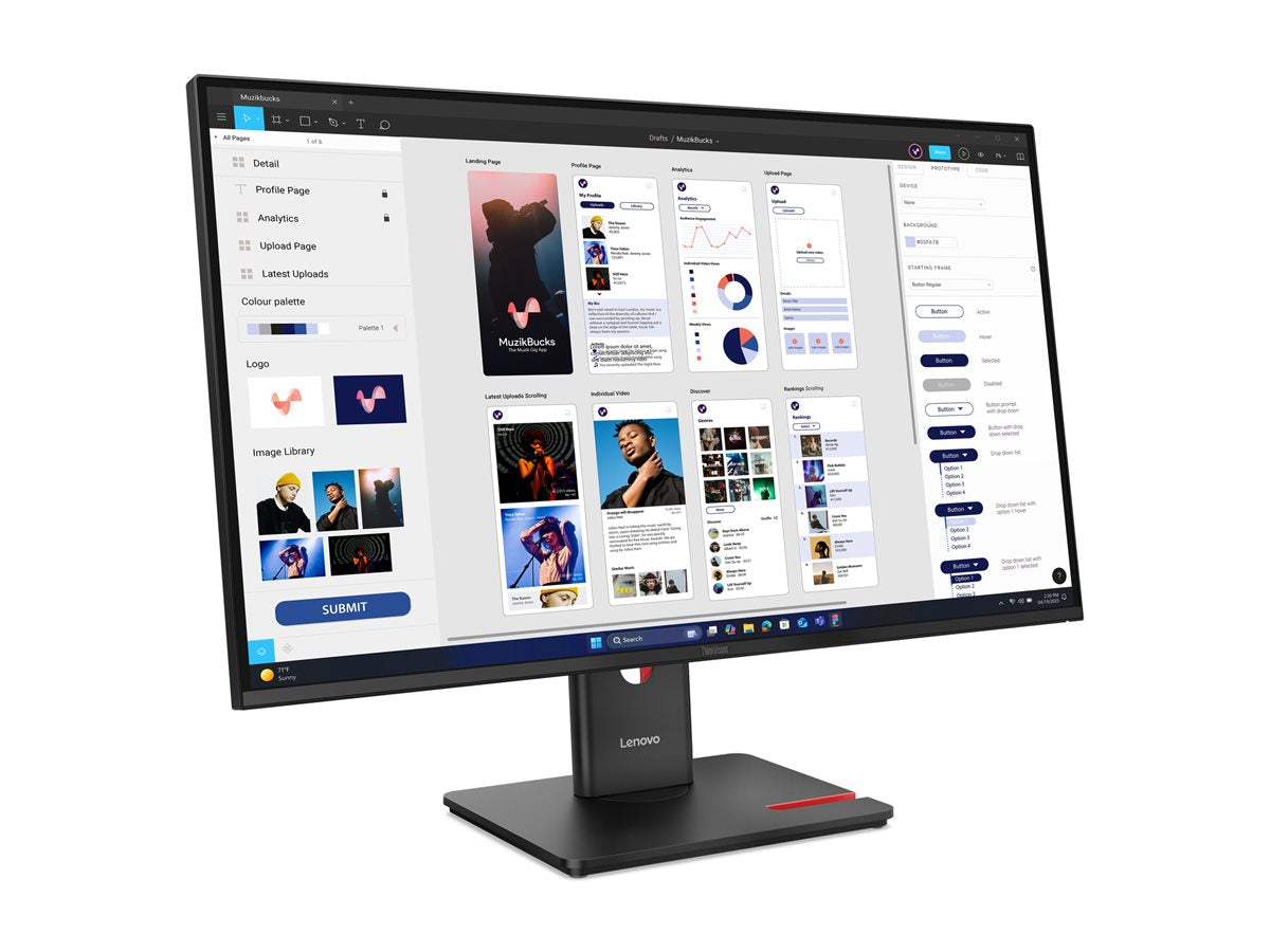 LENOVO ThinkVision T32UD-40 Monitor Rückansicht