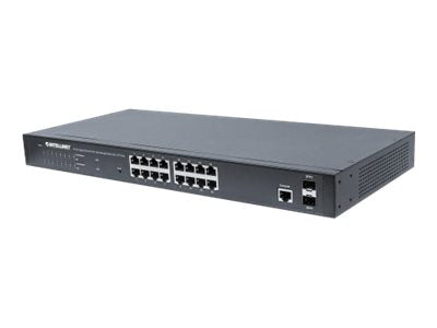 INTELLINET 16 Port Gigabit PoE+ Switch Vorderansicht