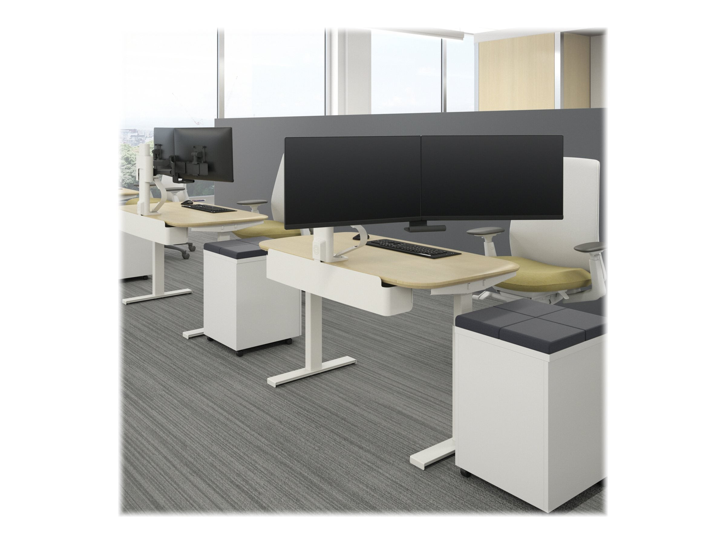 Seitenansicht der ERGOTRON TRACE Dual Monitorhalterung