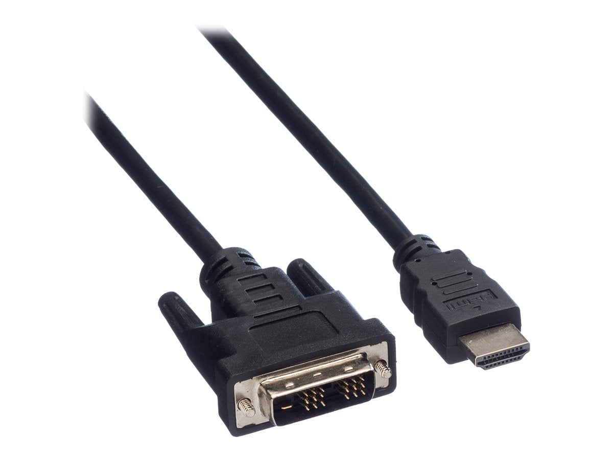 VALUE Kabel DVI 18+1 ST - HDMI ST schwarz 1m - Detailansicht