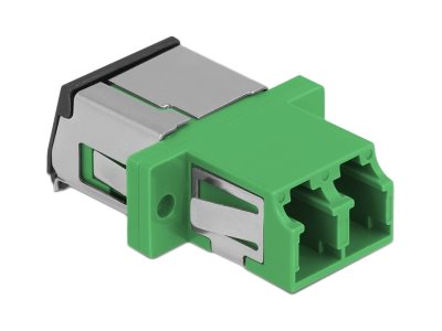 DELOCK LWL Kupplung LC Duplex Buchse Singlemode grün Verpackung