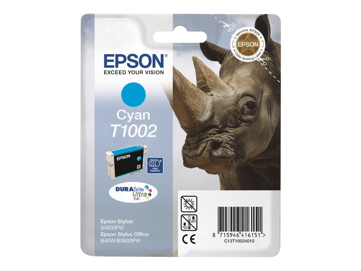 EPSON T1002 Tinte cyan Vorderansicht