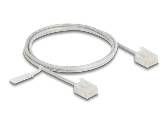 DELOCK RJ45 Netzwerkkabel Cat.6 UTP Ultra Slim 1m grau mit kurzen Steckern