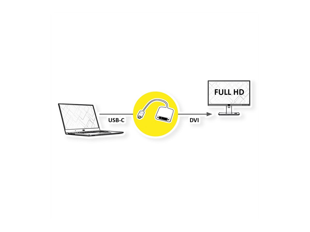 ROLINE Display Adapter USB Typ C - DVI Verpackung