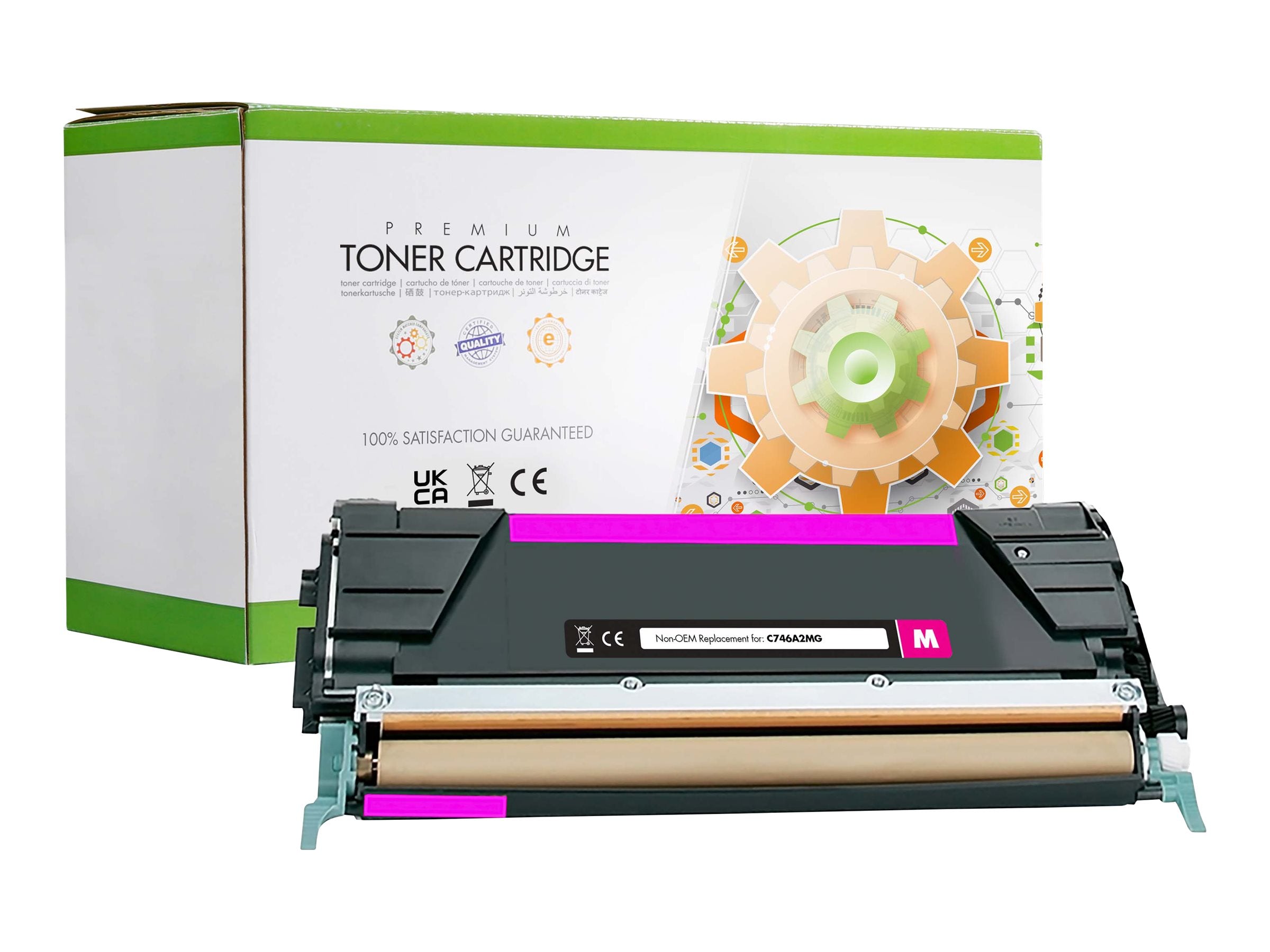 STATIC Tonerpatrone Lexmark C746A1MG magenta Vorderansicht