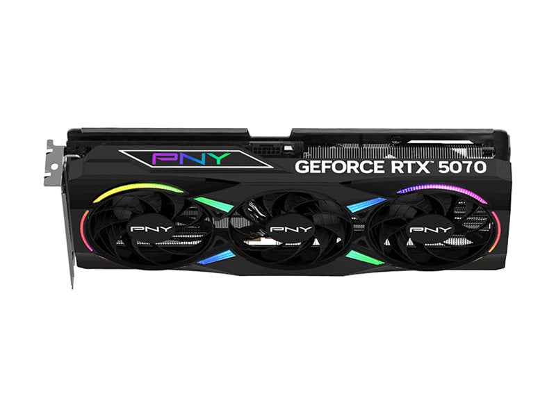 PNY GeForce RTX 5070 12GB ARGB Overclocked Triple Fan - Rückansicht