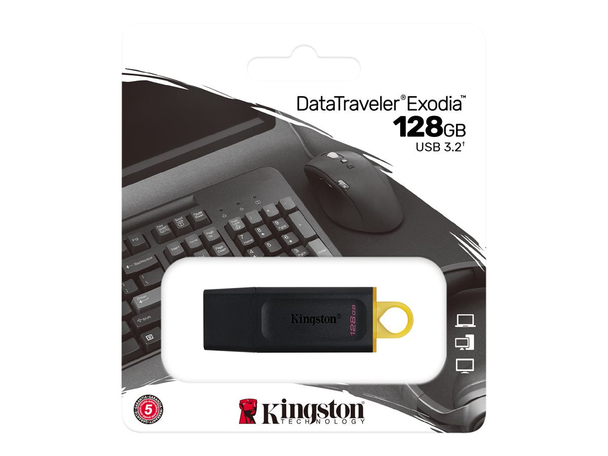 KINGSTON 128GB USB3.2 Gen1 DataTraveler Exodia Black + Yellow Verpackung