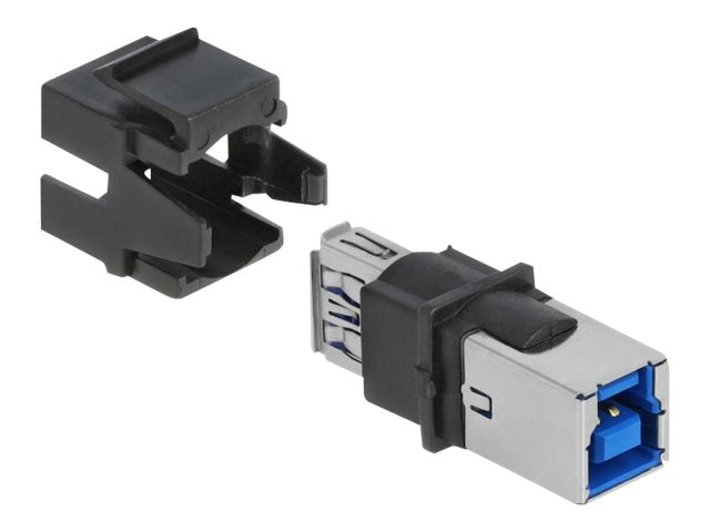DELOCK Keystone Modul USB 3.0 A Buchse > USB 3.0 B Buchse schwarz - Vorderansicht