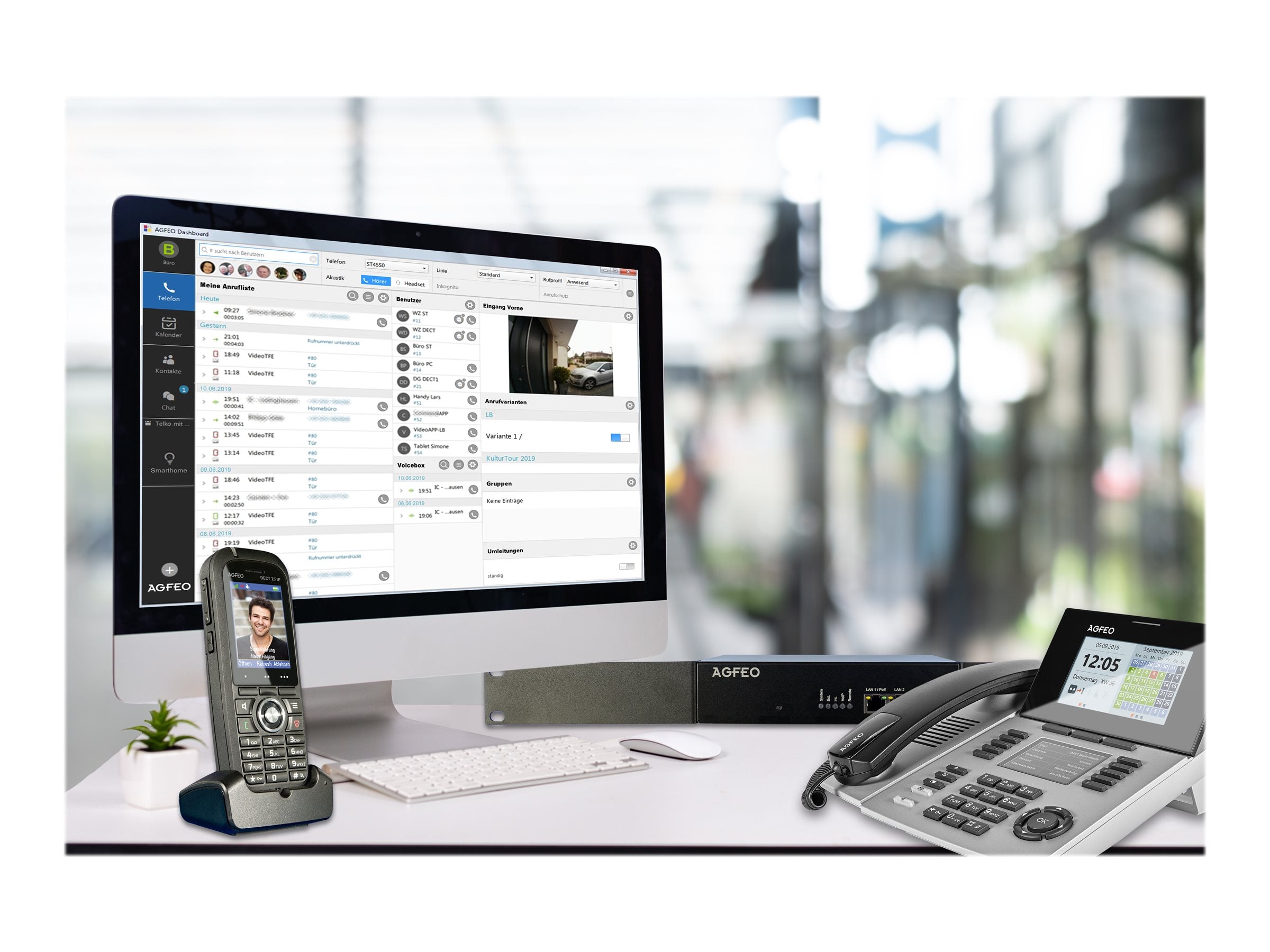 AGFEO DECT 70 IP schwarz Vorderansicht