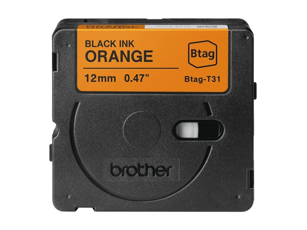 BROTHER 12MM BTAGT31 Ribbon Black on Orange - Verpackung
