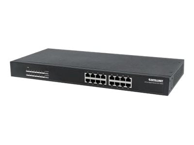 INTELLINET 16-Port Gigabit Ethernet PoE+ Switch Vorderansicht