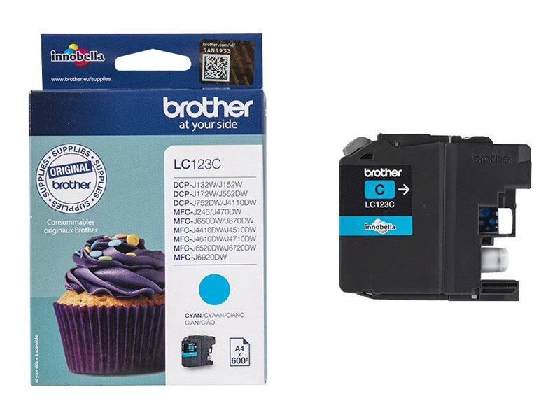 BROTHER LC-123 Tinte cyan Seitenansicht