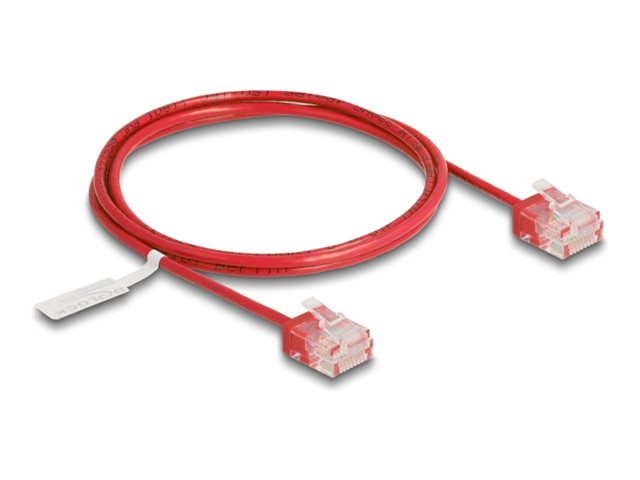 DELOCK RJ45 Netzwerkkabel Cat.6 UTP Ultra Slim 1m rot - Vorderansicht