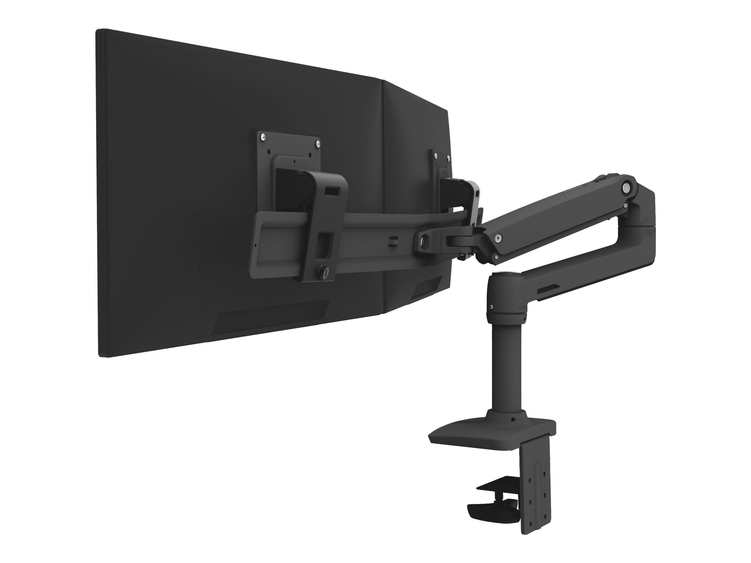 Seitenansicht der ERGOTRON LX dual direkt Tischhalterung Schwarz matt