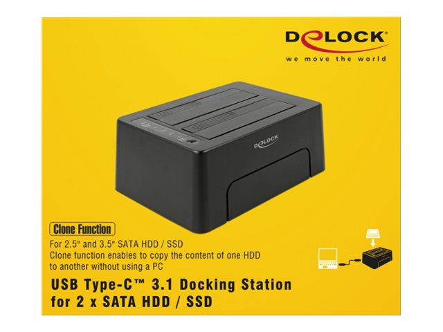 DELOCK USB Type-C 3.1 Dockingstation mit angeschlossenen Laufwerken