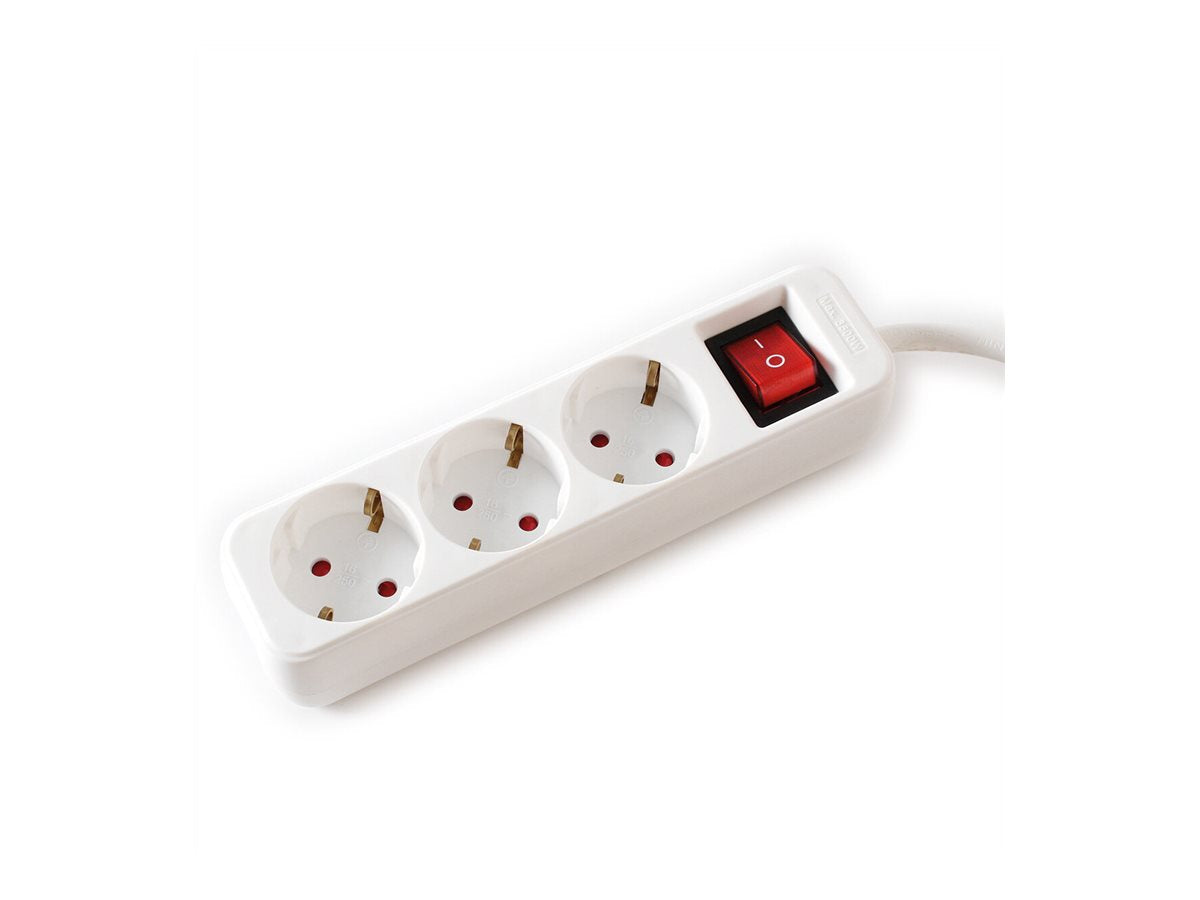 VALUE 3-fach Steckdosenleiste mit Schalter weiss 3m - Verpackung