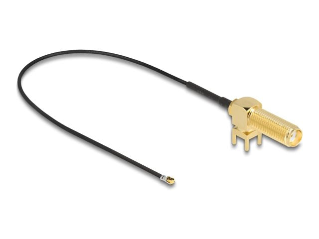 DELOCK Antennenkabel SMA 90 PCB Buchse zum Einbau zu I-PEX Inc. MHF 4L Stecker Vorderansicht