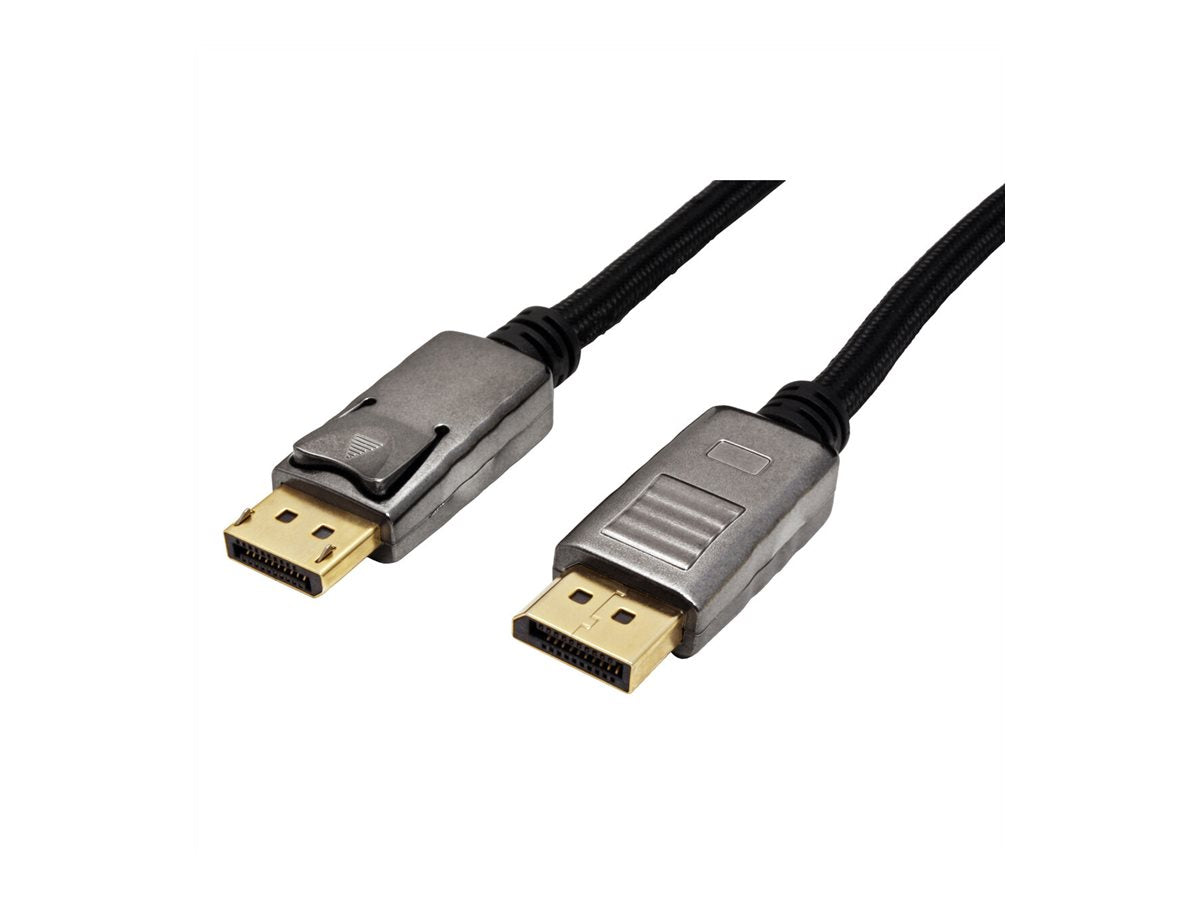 ROLINE DisplayPort Kabel DP-DP v1.2 ST-ST schwarz-metallic 1m - Vorderansicht