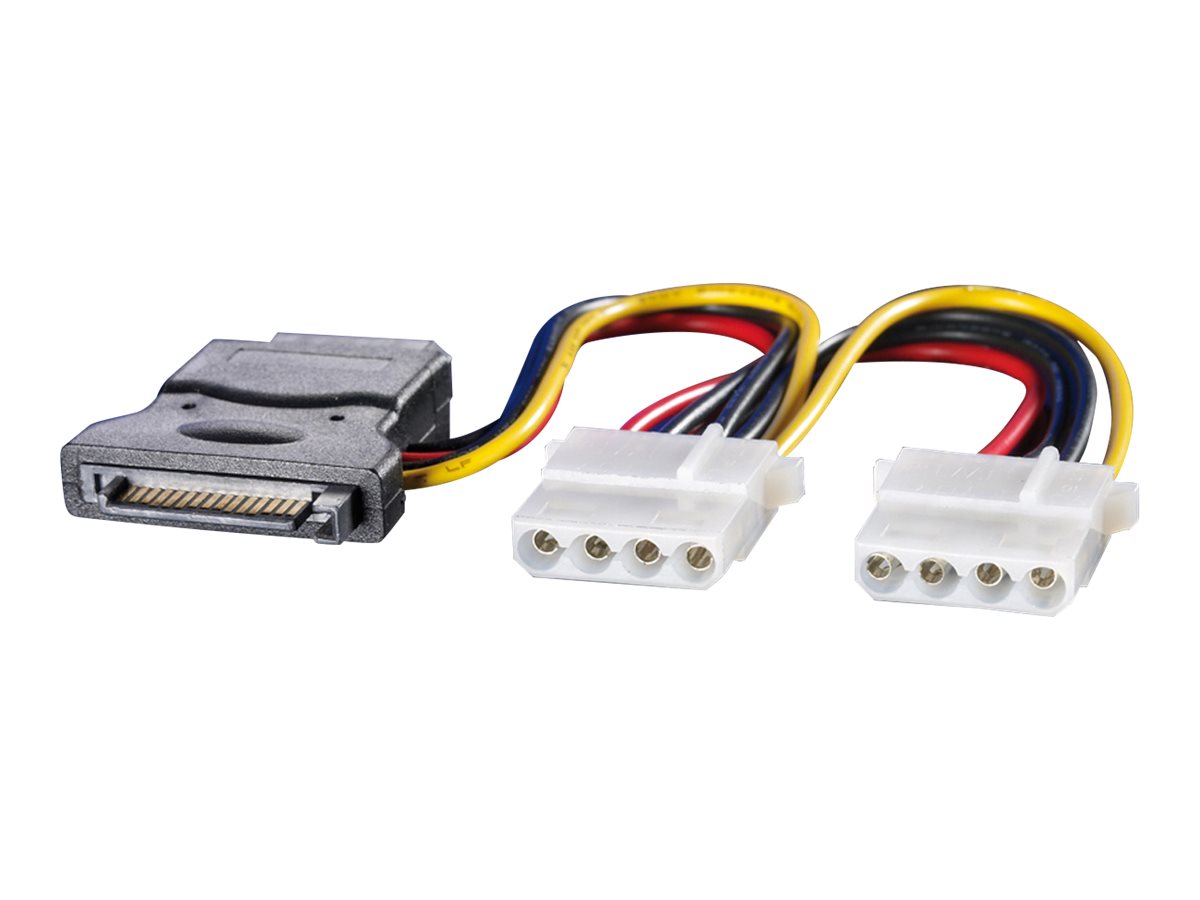 ROLINE Y-Adapterkabel SATA / 3x 4 pol. HDD 0,2m - Vorderansicht