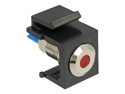 DELOCK Keystone LED rot 6 V flach schwarz - Vorderansicht