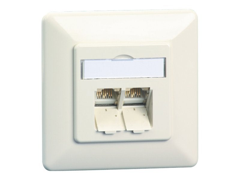 Vorderansicht der METZ CONNECT E-DAT C6A 2 Port UP reinweiss