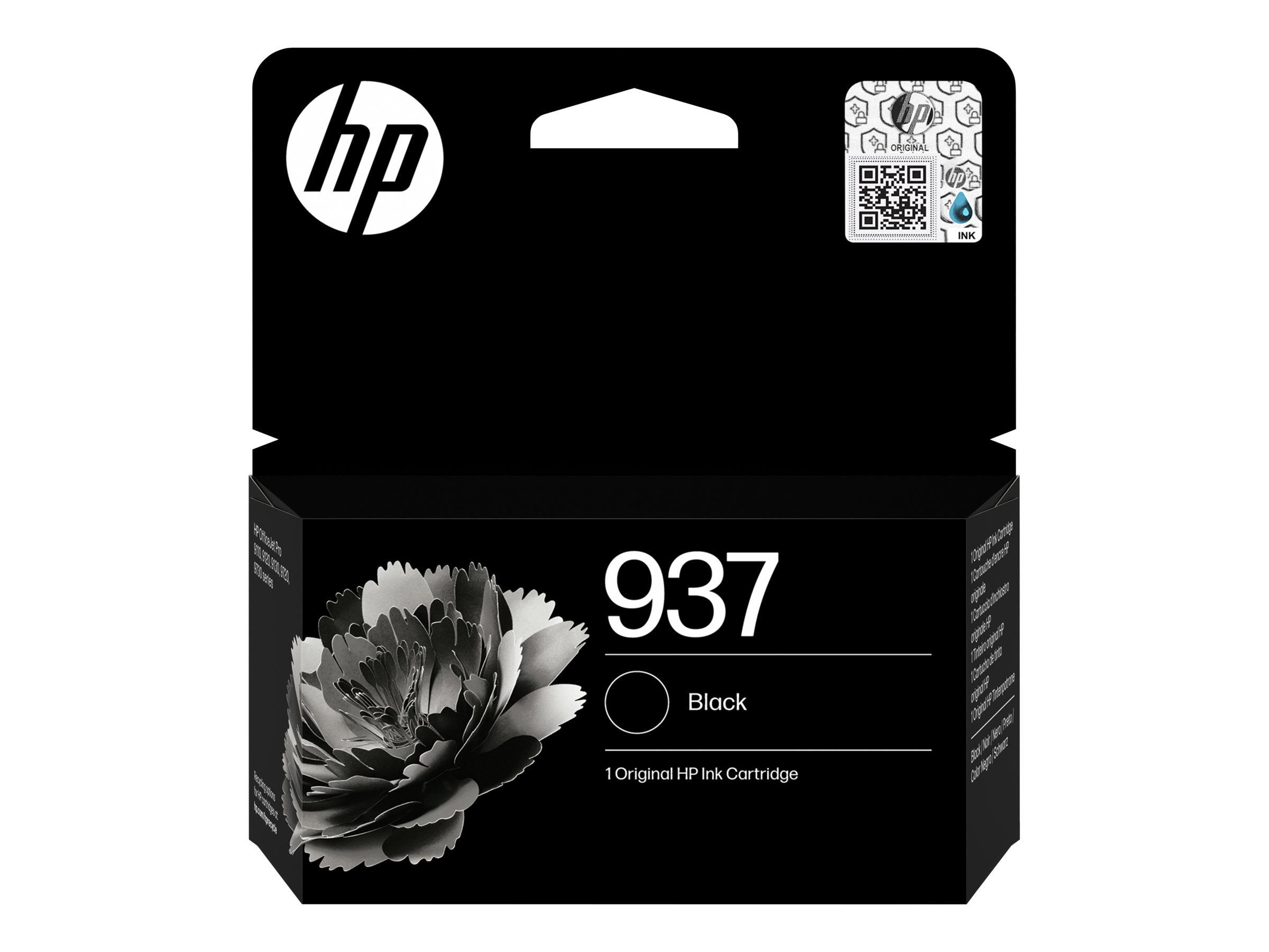 HP 937 Black Original Ink Cartridge - Vorderansicht