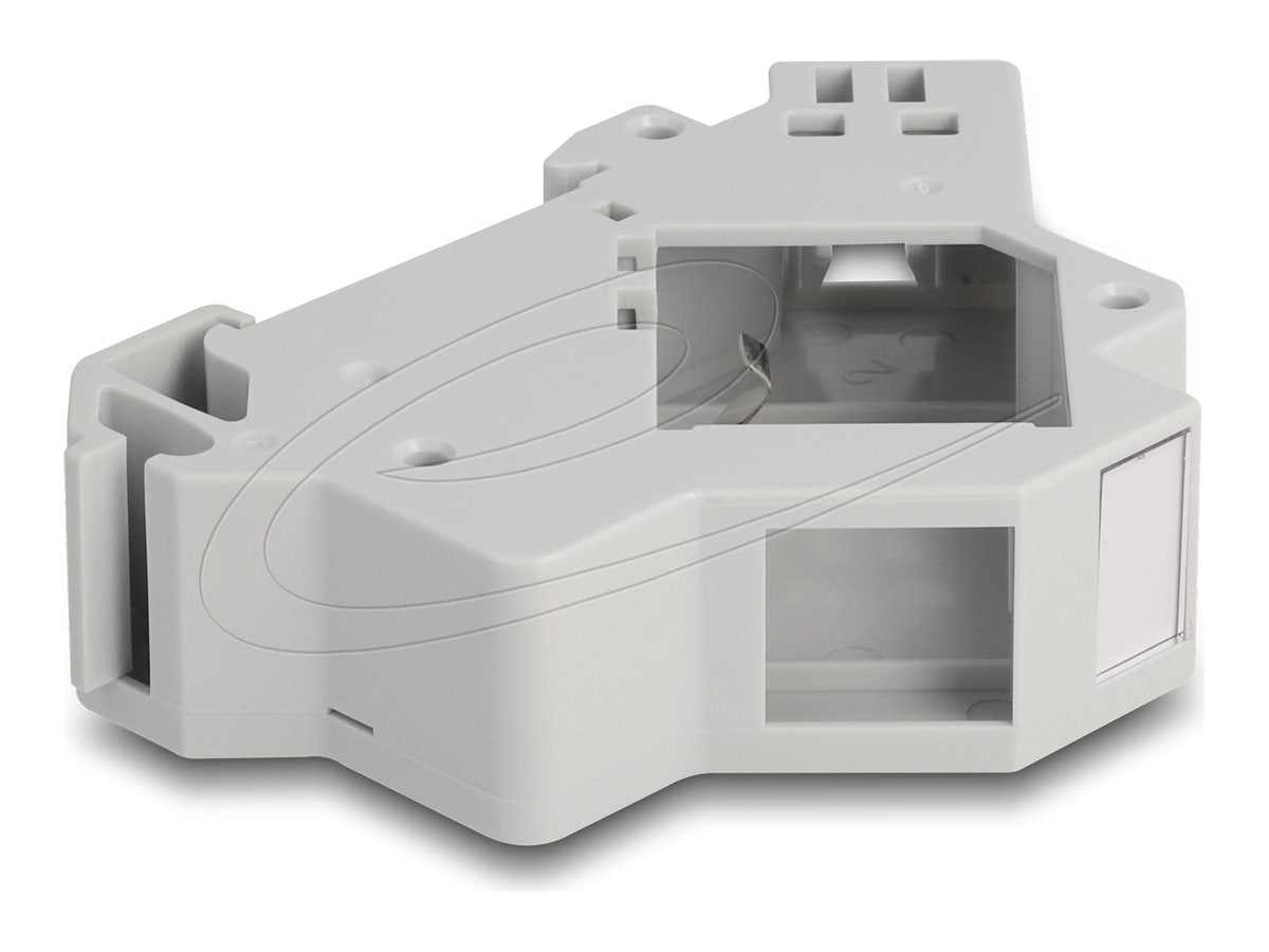 DELOCK Keystone Halterung für Hutschiene grau - Vorderansicht