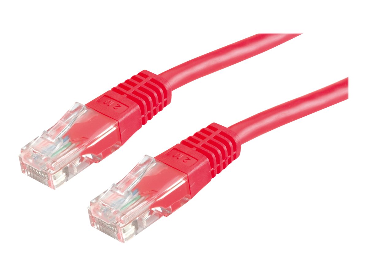 ROLINE Patchkabel Kat.5e Class D UTP rot 1m - Vorderansicht