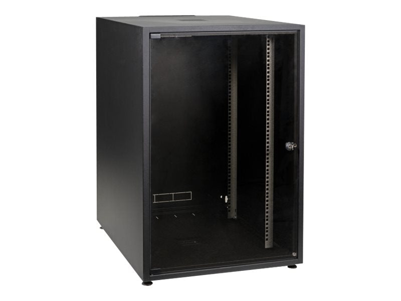 EFB 19Zoll Netzwerkschrank OFFICE SERIE 15HE 600X600 RAL9005 Schwarz - Vorderansicht